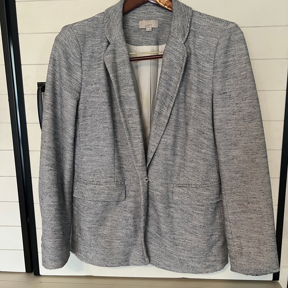 LOFT Blazer with Blue and White Stripe